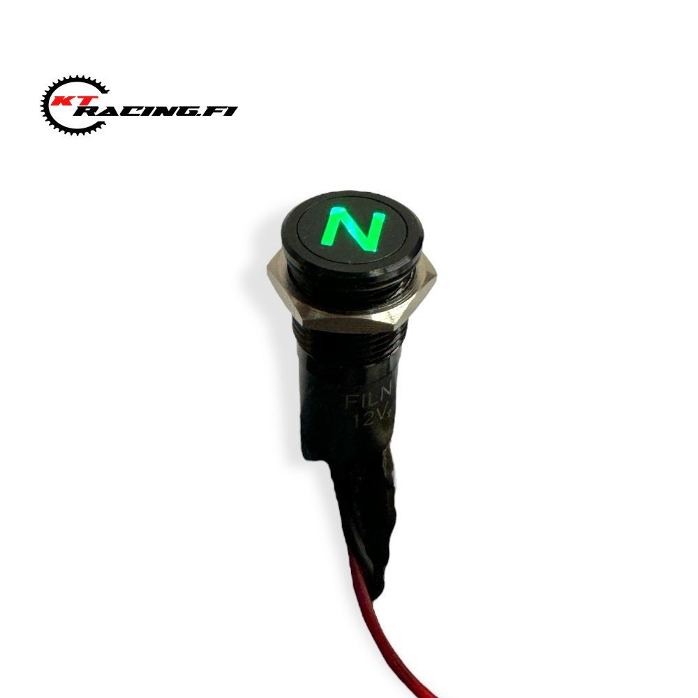 Vapaa vaihde merkkivalo, Vihreä N 14mm LED 12V, Yleismalli