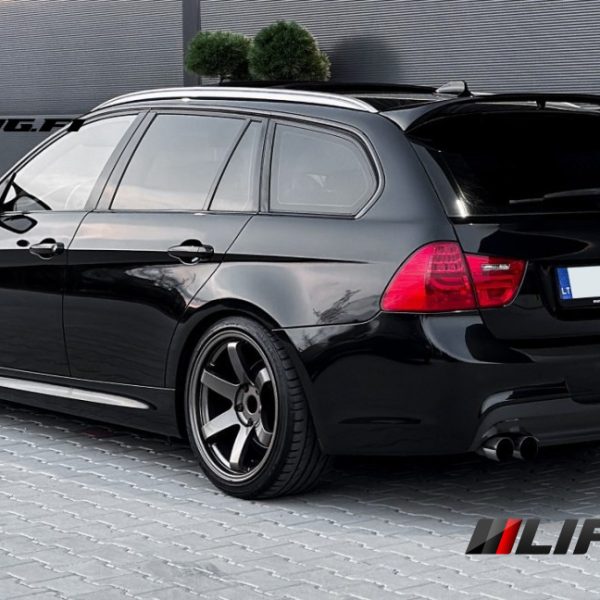 large-e91-spoiler-front-lip-mirror-covers-bmw BMW E91 Touring takaspoileri kiiltävän musta