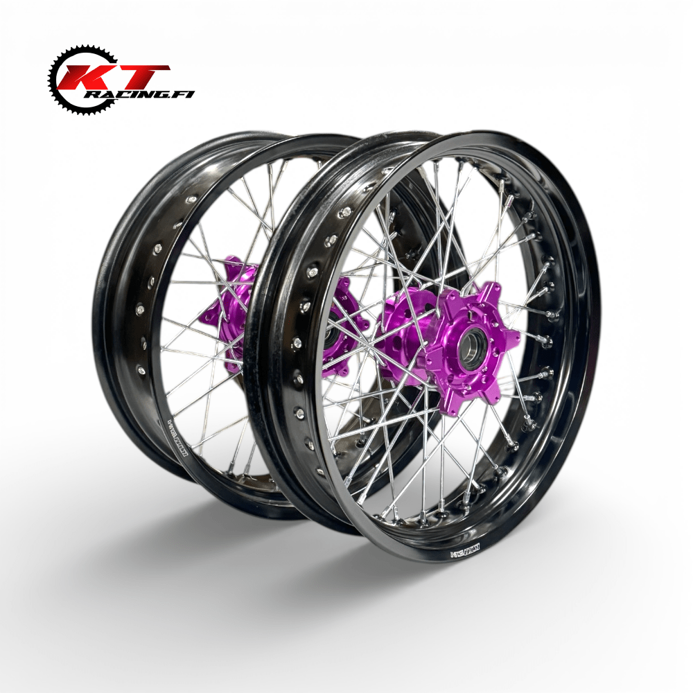 KTM / Husqvarna Supermoto rims 17x3.50 and 17x5.00 Black-Purple